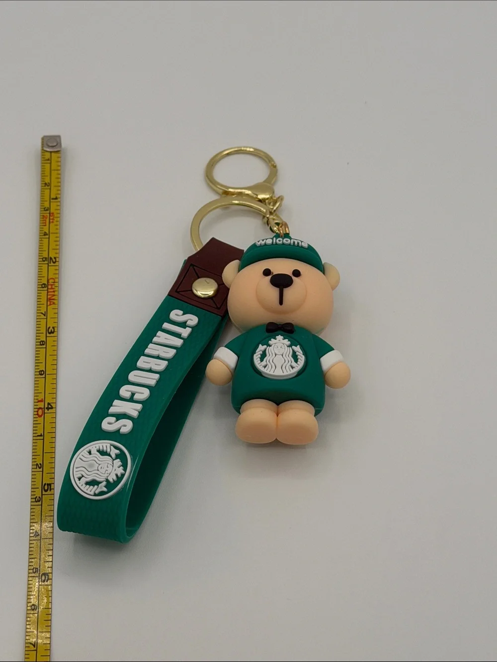 Starbucks Barista Bear Keychain Bag Charn Gold